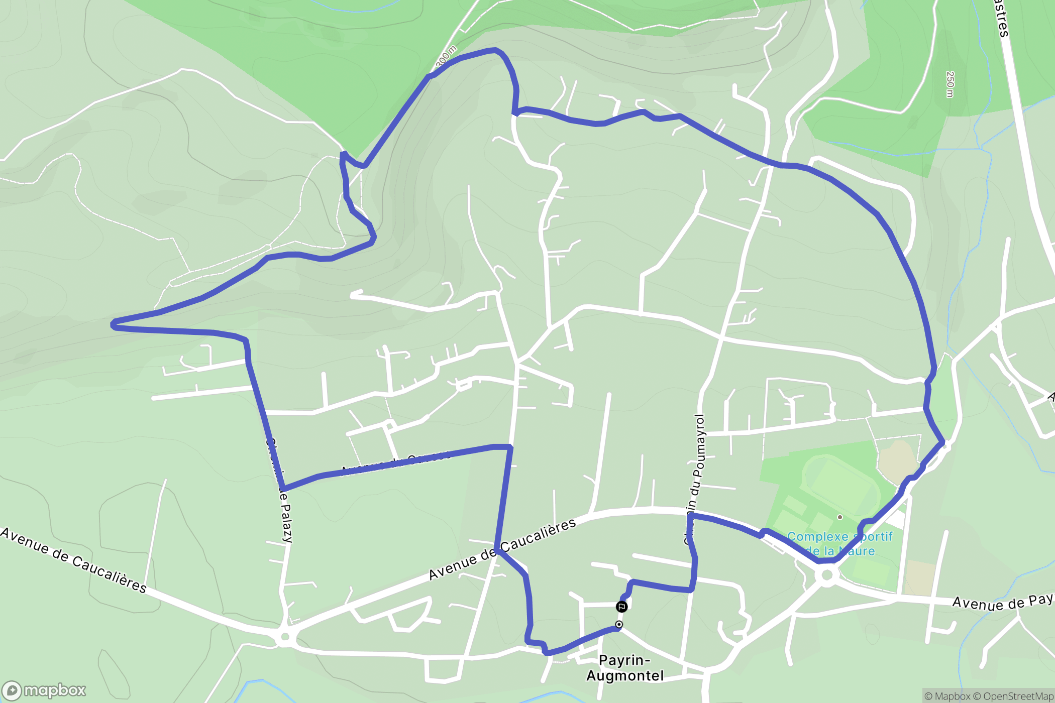 Payrin-Augmontel : carte du parcours de randonnée - France