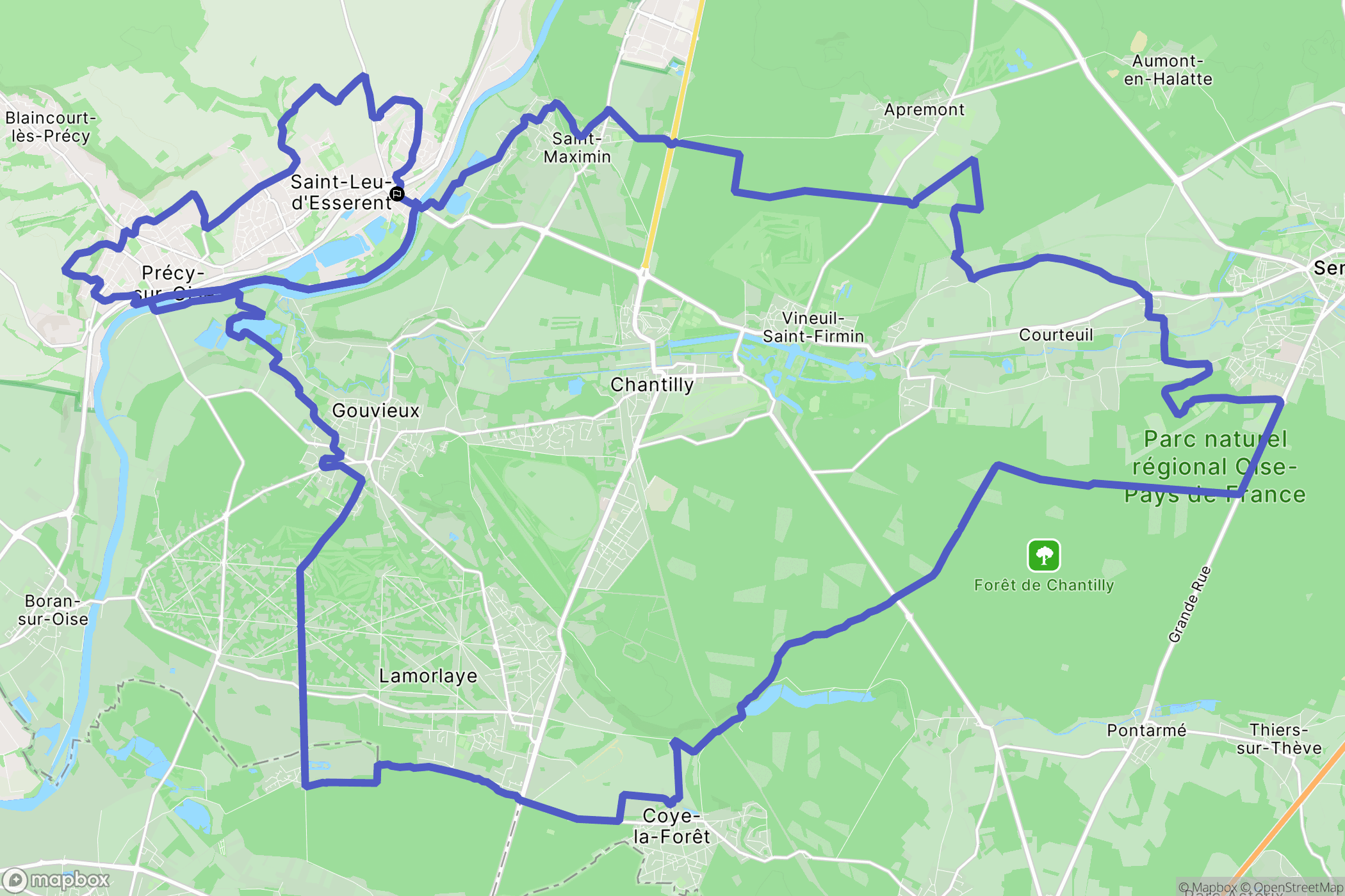 Saint-Leu-d'Esserent : carte du parcours de randonnée - France