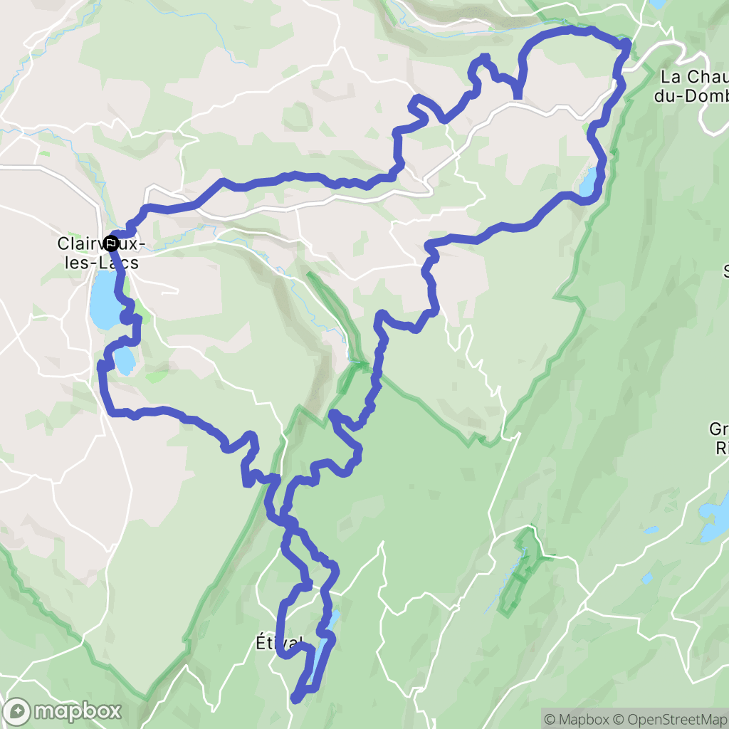 Clairvaux-les-Lacs : carte du parcours de randonnée - France