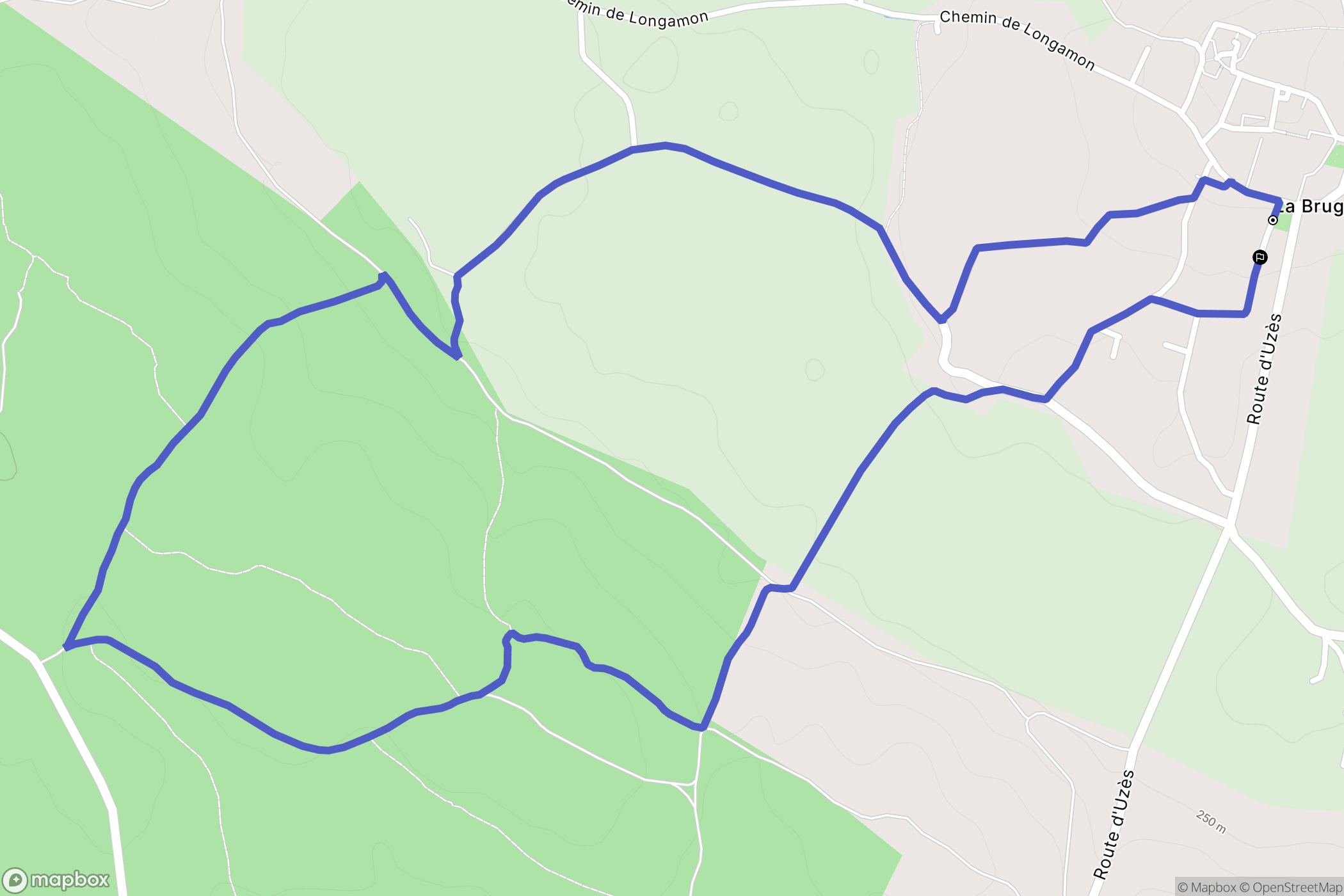 La Bruguière : carte du parcours de randonnée - France