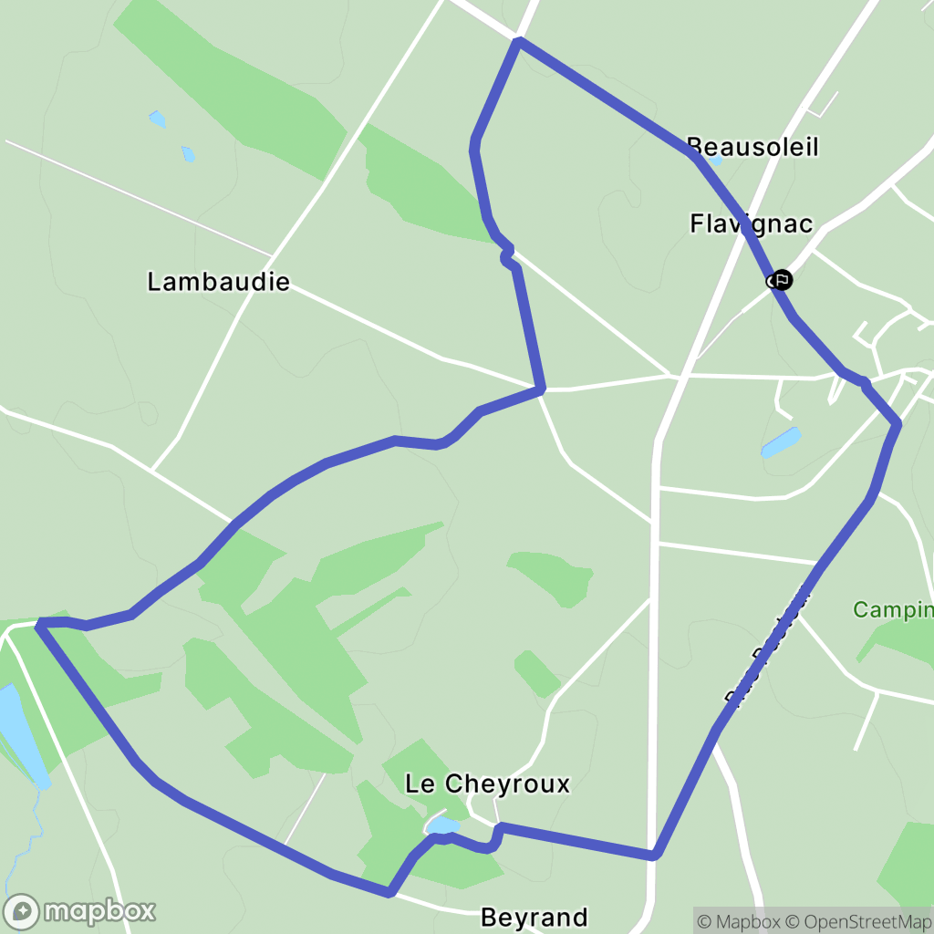 Flavignac : carte du parcours de randonnée - France
