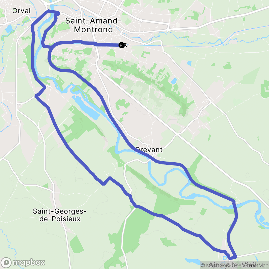 Saint-Amand-Montrond : carte du parcours de randonnée - France