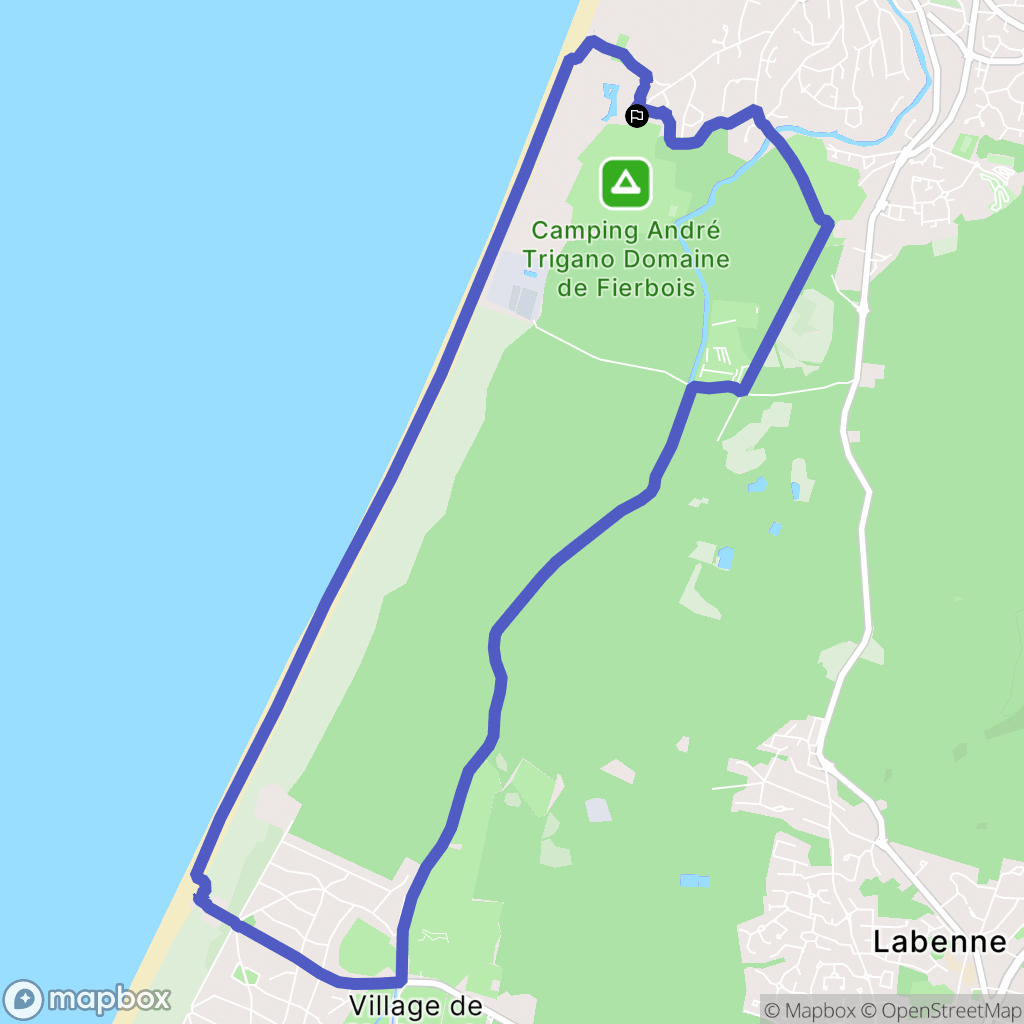 Capbreton : carte du parcours de randonnée - France