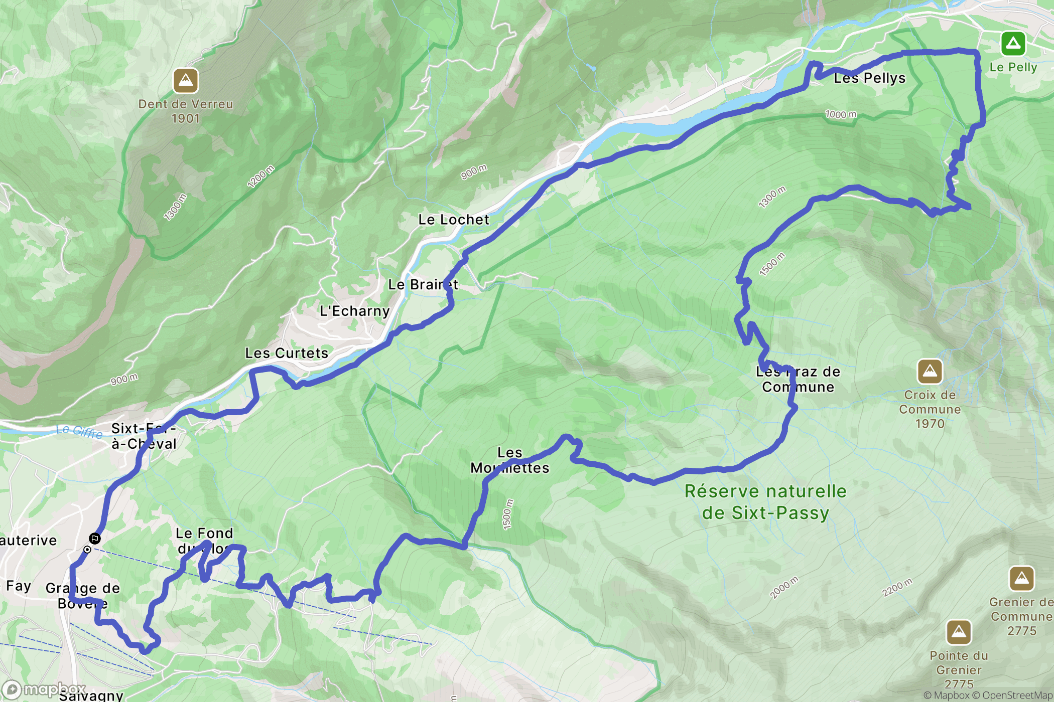Sixt-Fer-à-Cheval : carte du parcours de randonnée - France