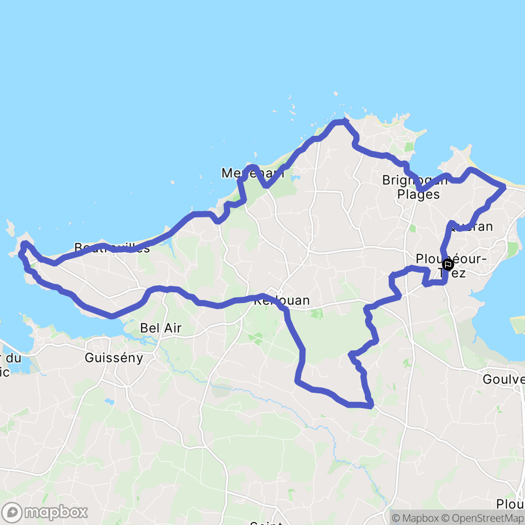 Plounéour-Brignogan-plages : carte du parcours de randonnée - France