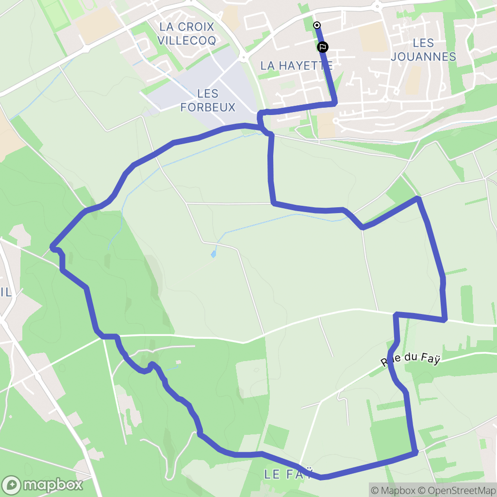 Jouy-le-Moutier : carte du parcours de randonnée - France