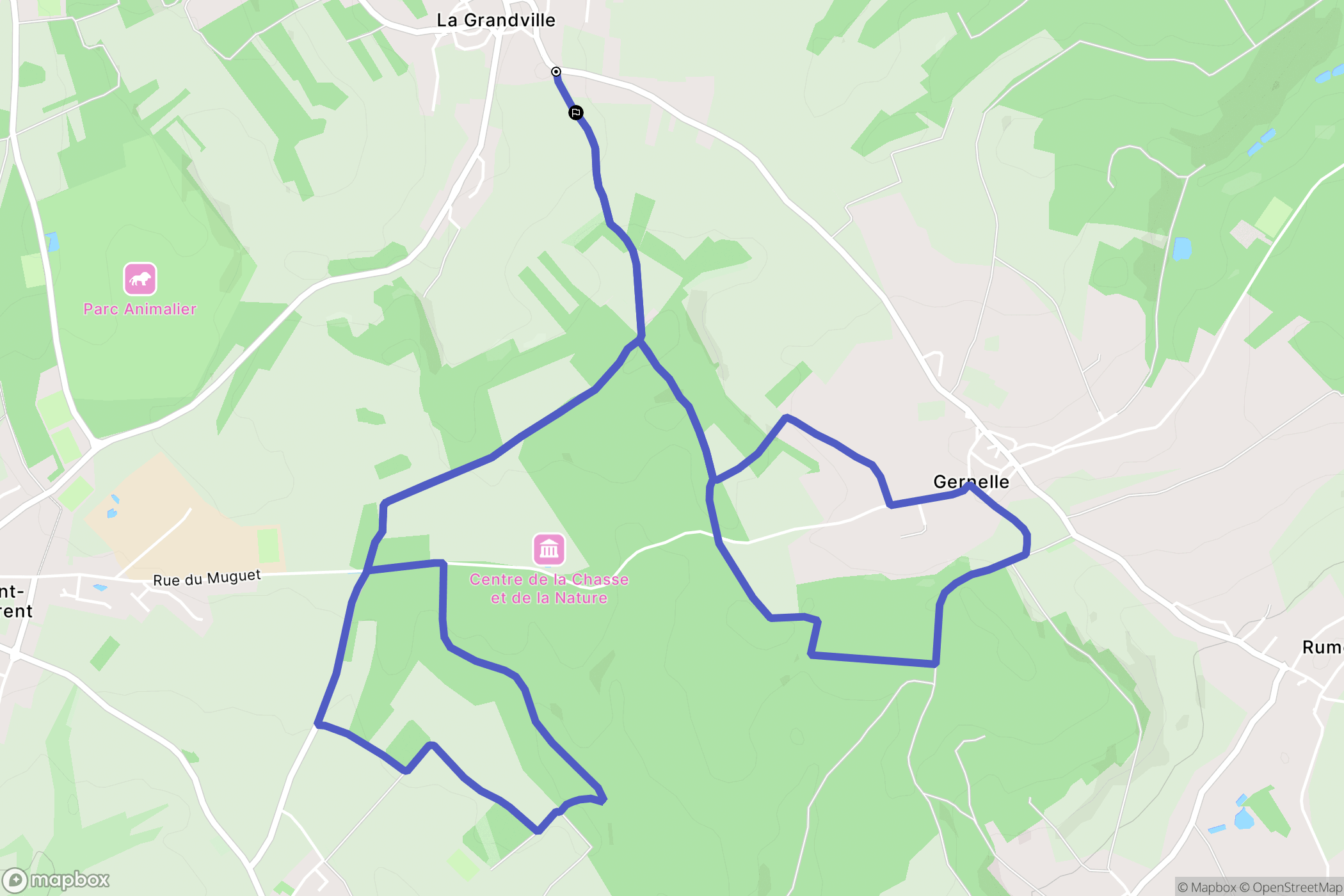 La Grandville : carte du parcours de randonnée - France