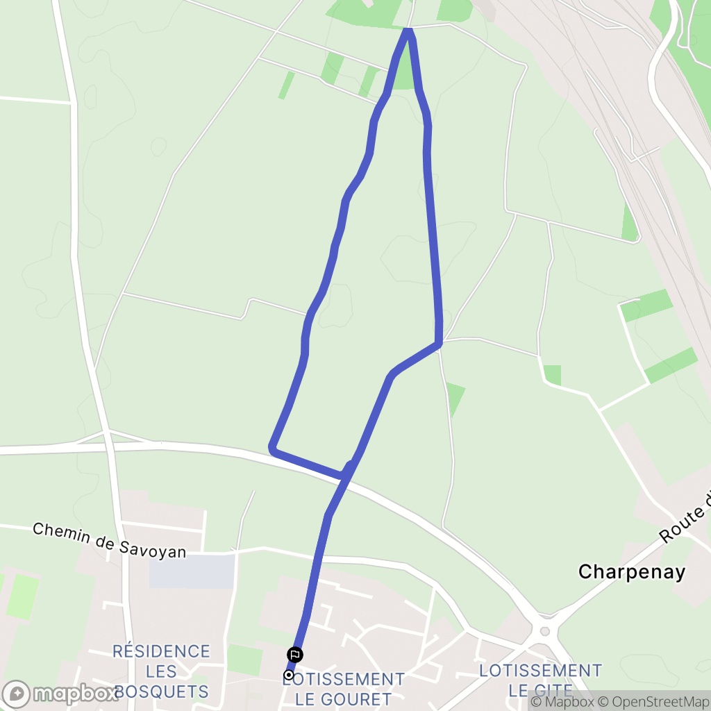Heyrieux : carte du parcours de randonnée - France