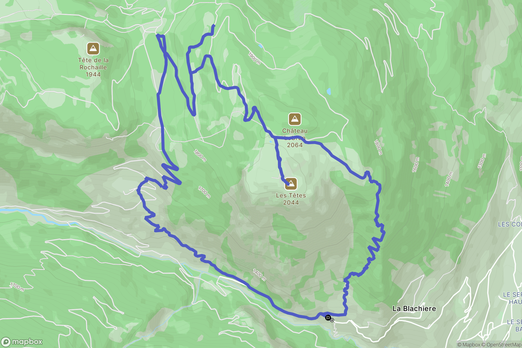L'Argentière-la-Bessée : carte du parcours de randonnée - France