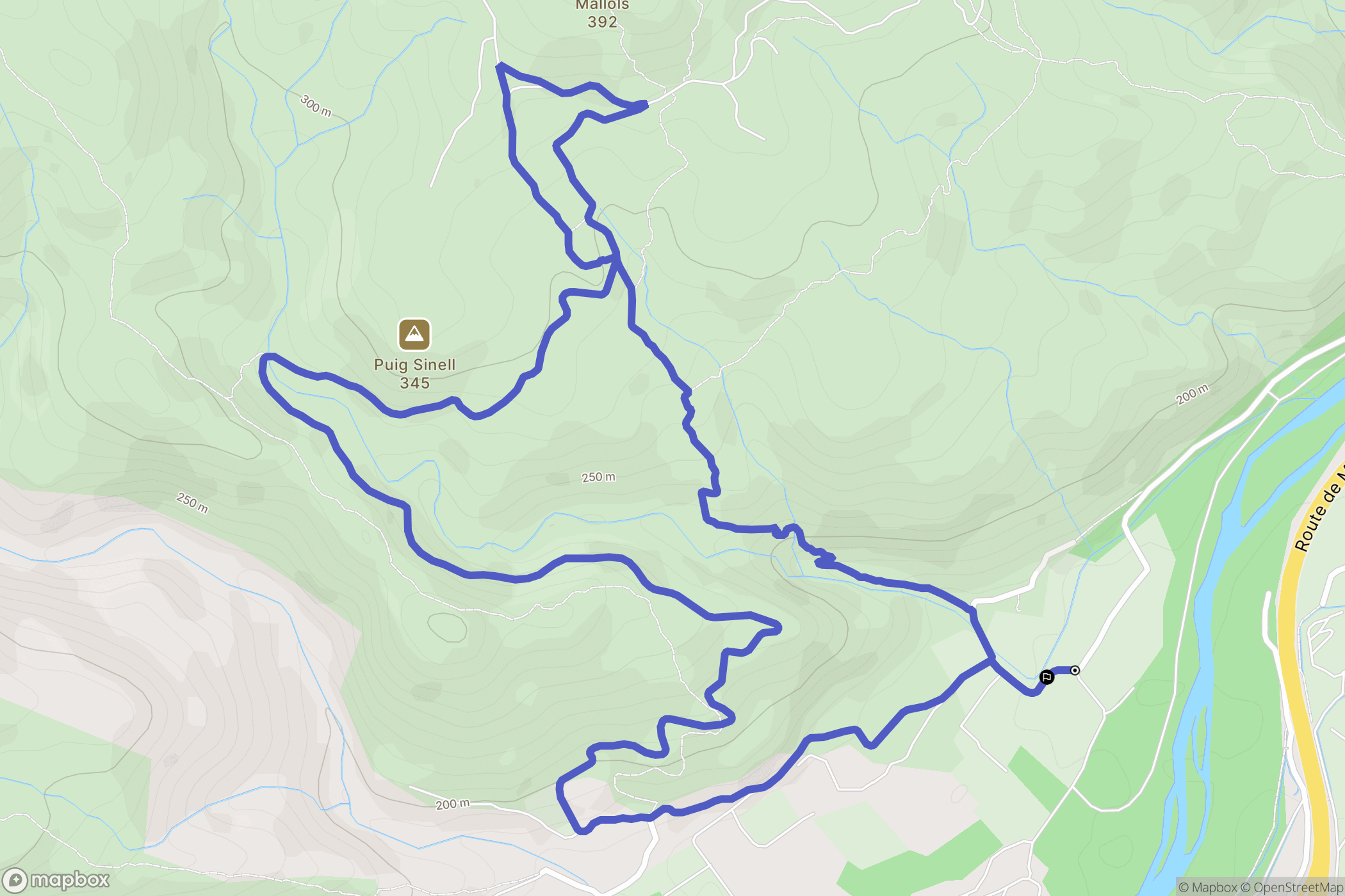 Ille-sur-Têt : carte du parcours de randonnée - France