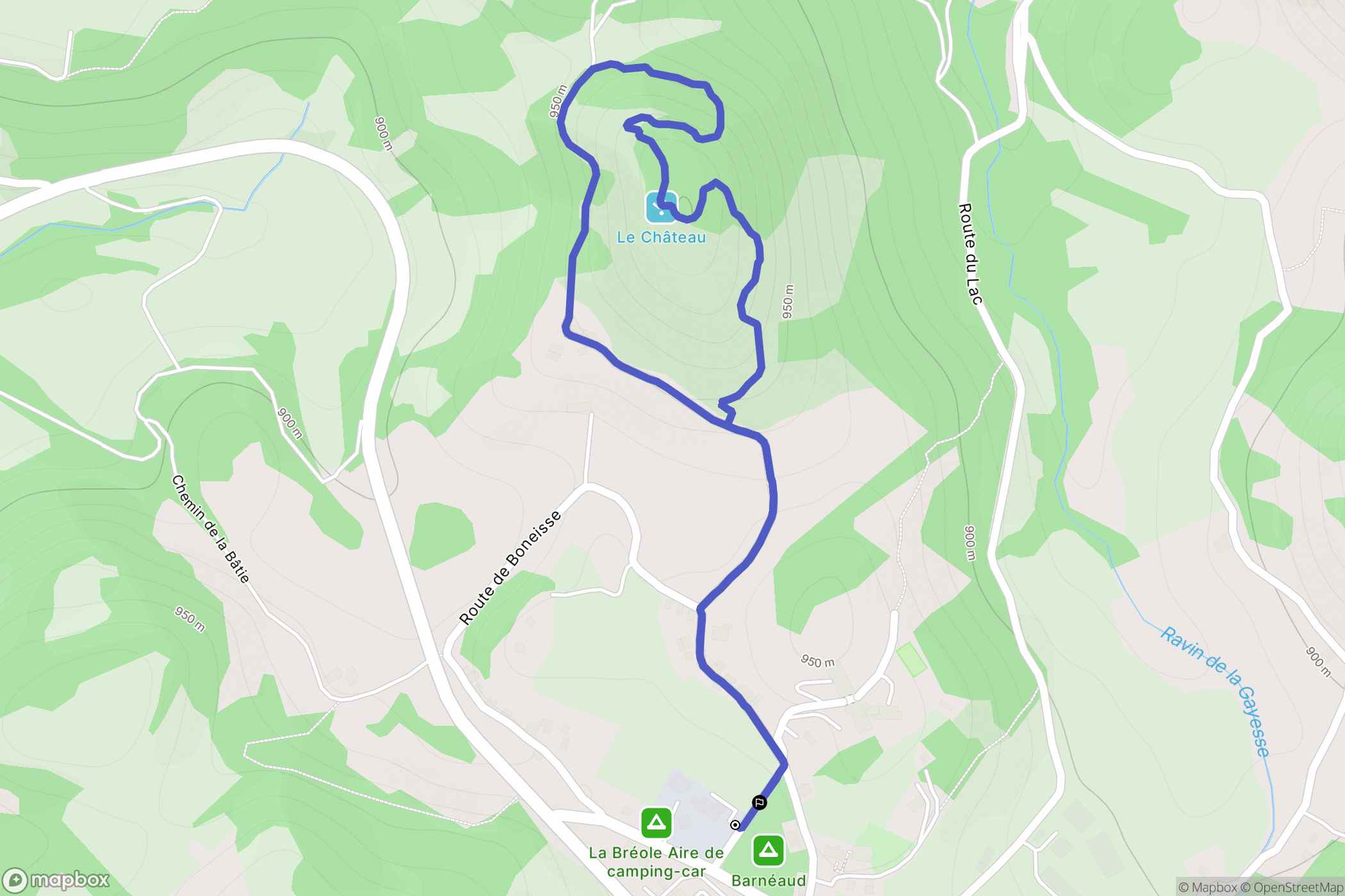 Ubaye-Serre-Ponçon : carte du parcours de randonnée - France