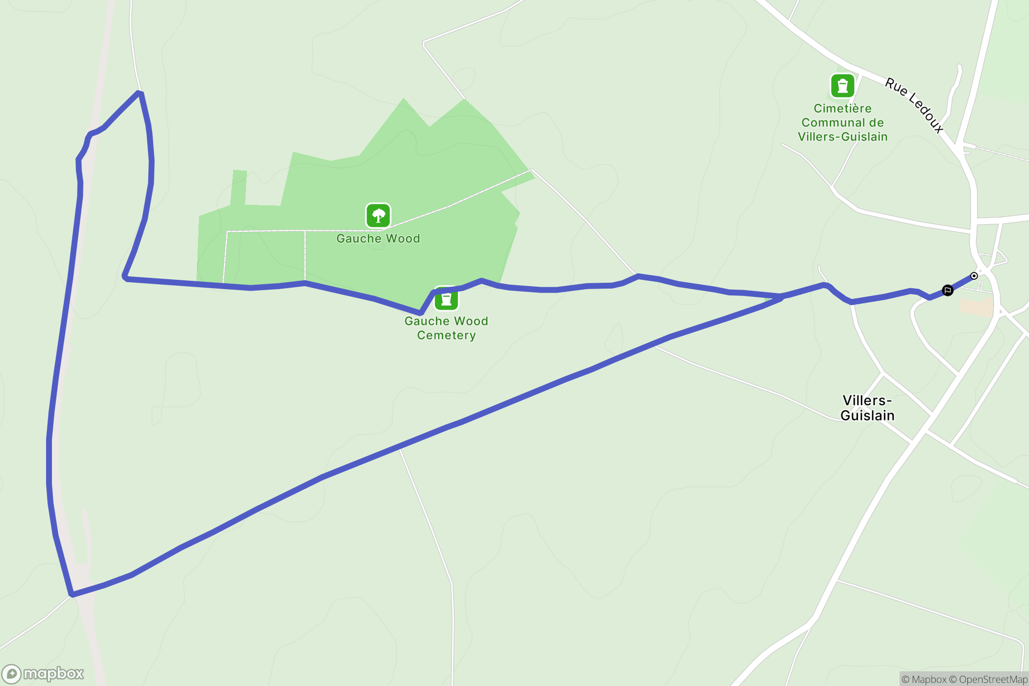 Villers-Guislain : carte du parcours de randonnée - France