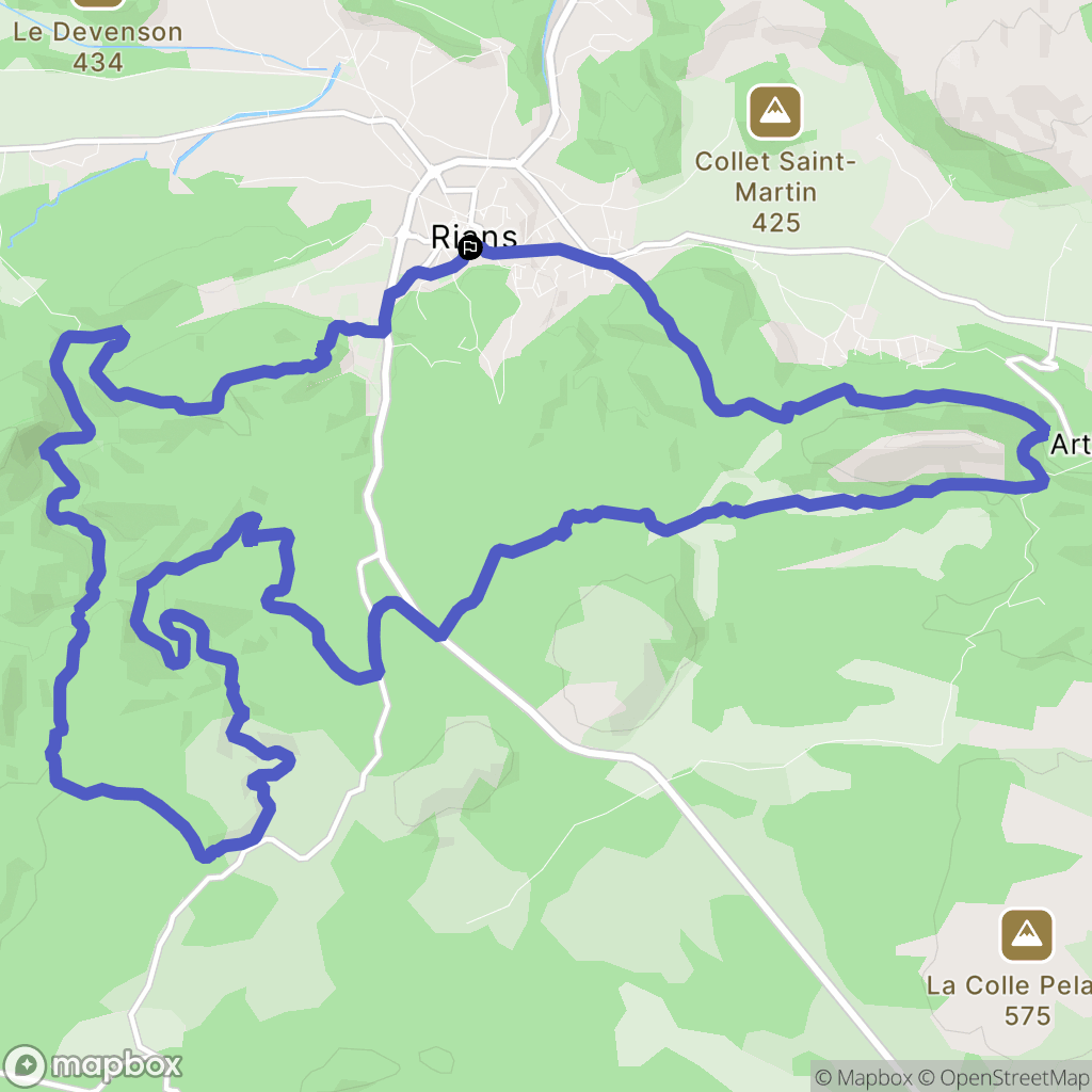 Rians : carte du parcours de randonnée - France
