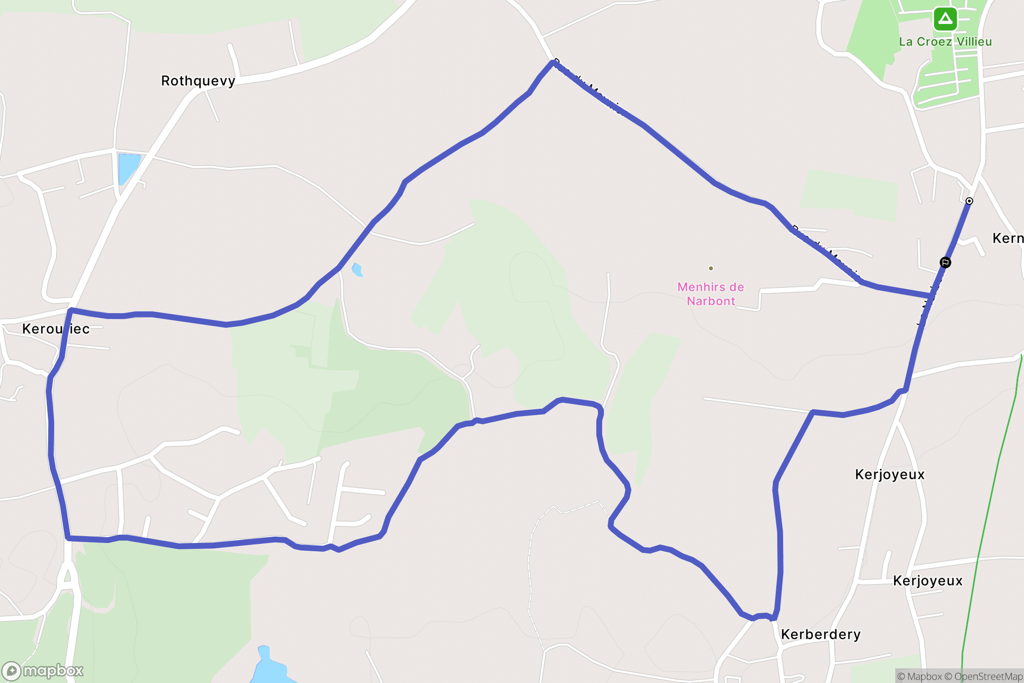 Erdeven : carte du parcours de randonnée - France