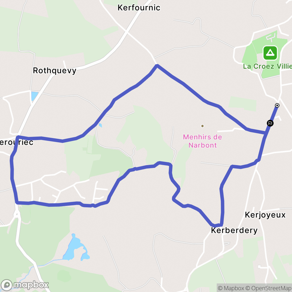 Erdeven : carte du parcours de randonnée - France