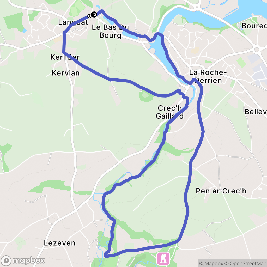 Langoat : carte du parcours de randonnée - France