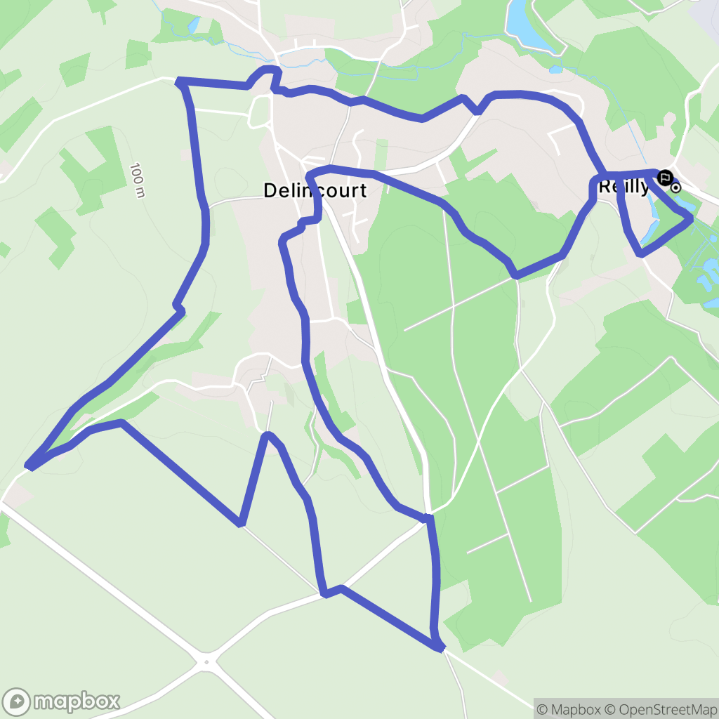 Reilly : carte du parcours de randonnée - France