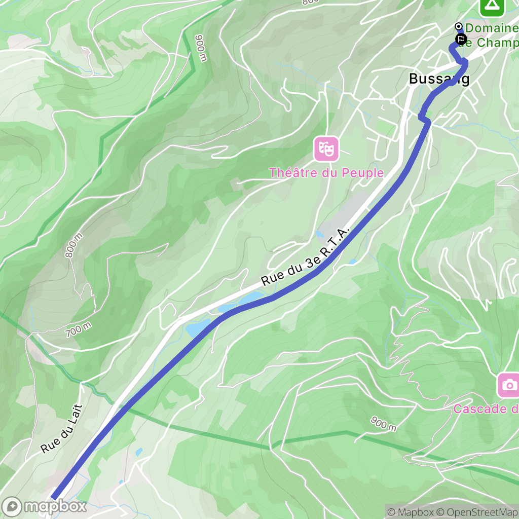 Bussang : carte du parcours de randonnée - France