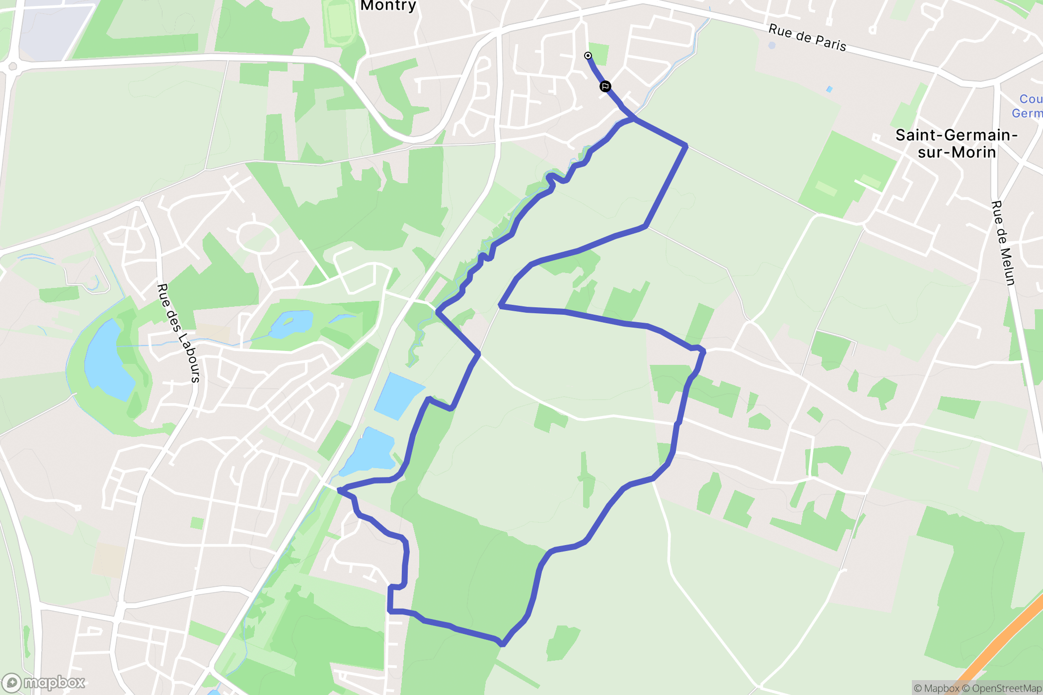 Montry : carte du parcours de randonnée - France