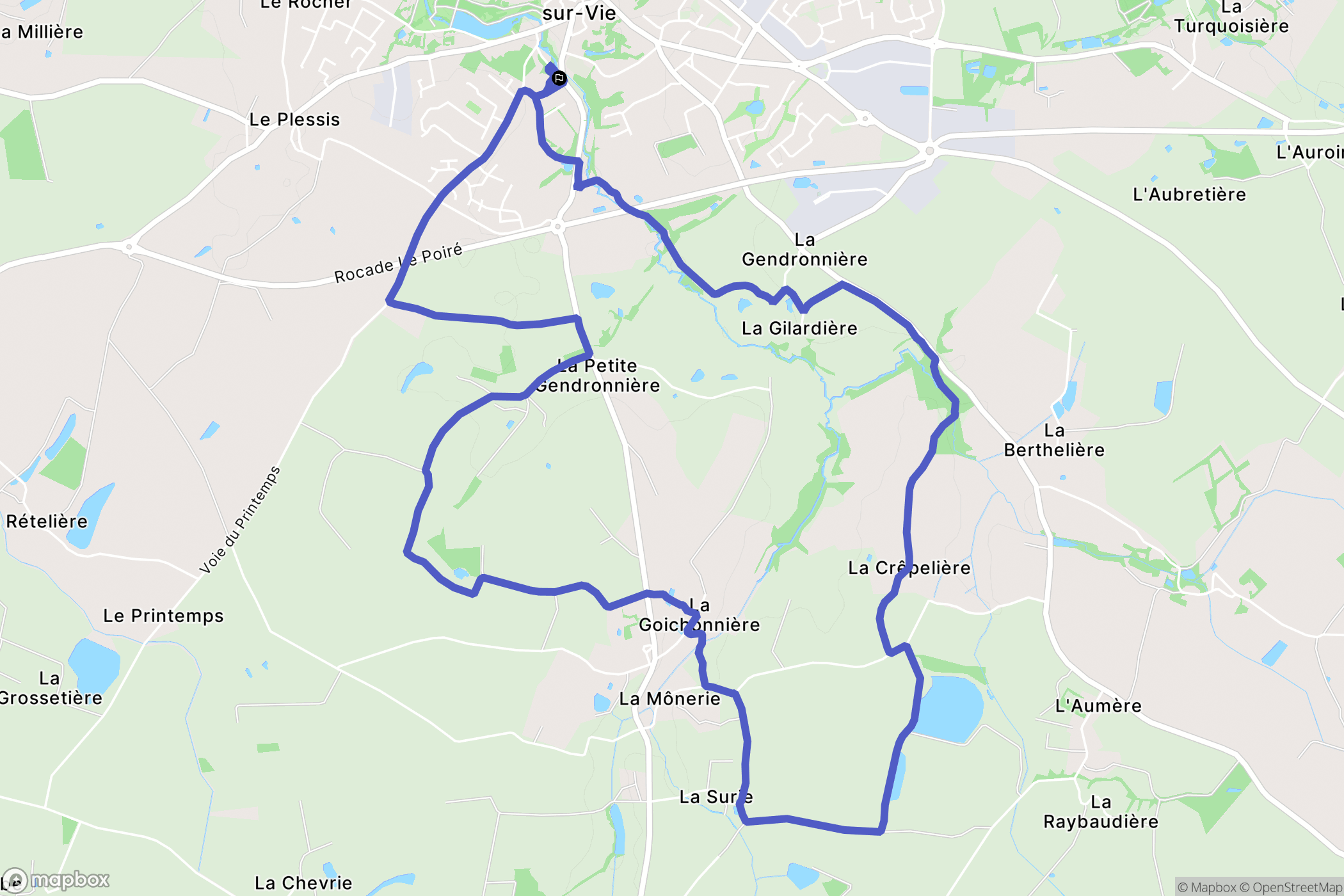 Le Poiré-sur-Vie : carte du parcours de randonnée - France