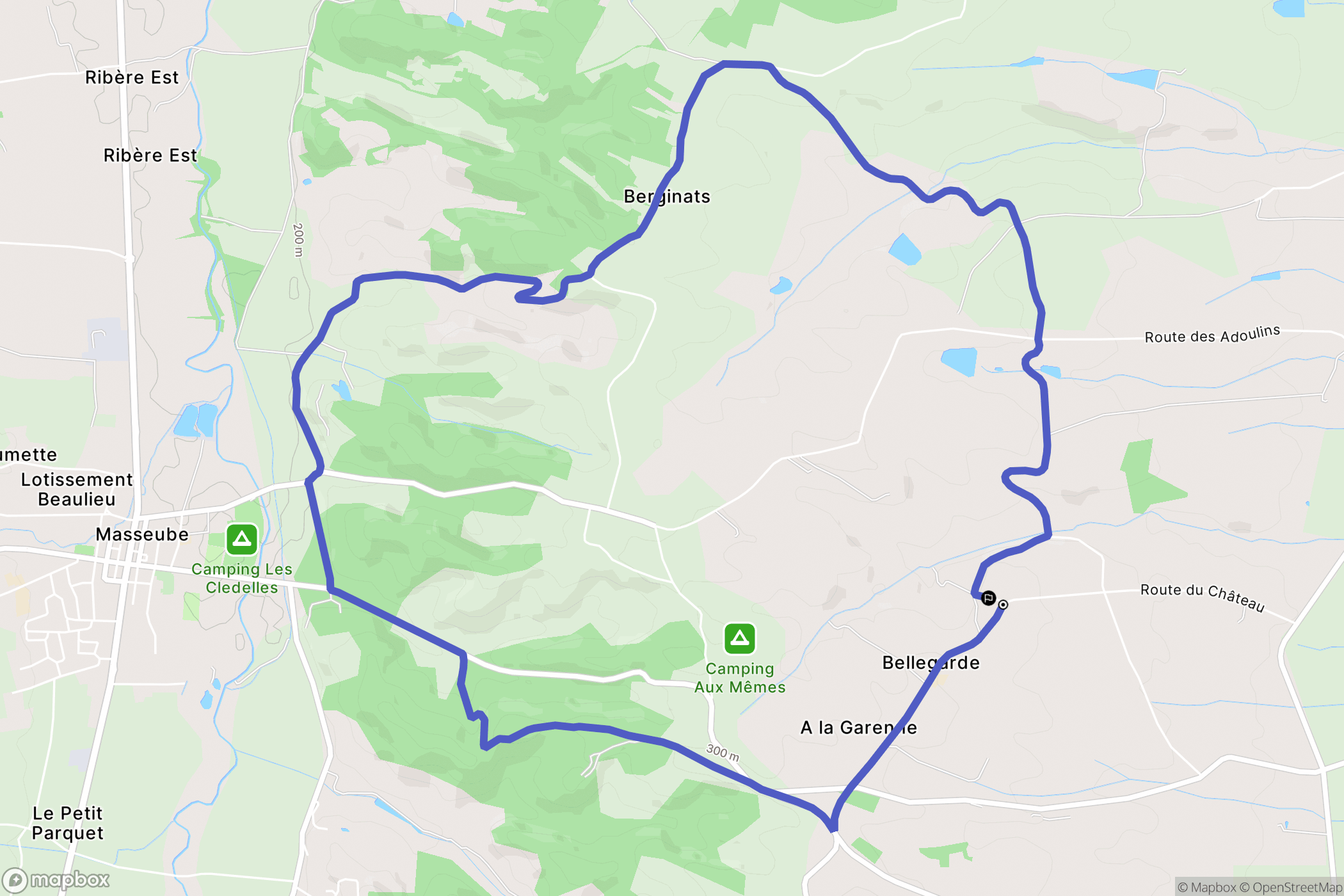 Bellegarde : carte du parcours de randonnée - France