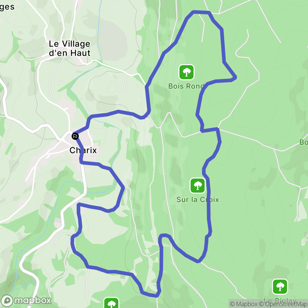 Charix : carte du parcours de randonnée - France