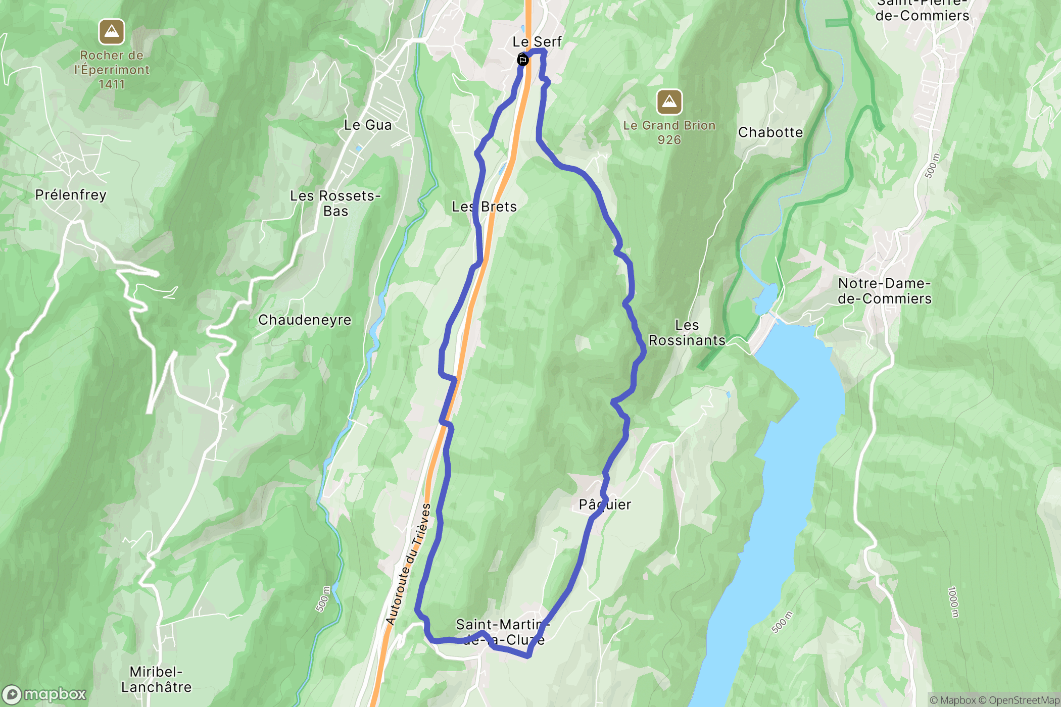 Vif : carte du parcours de randonnée - France