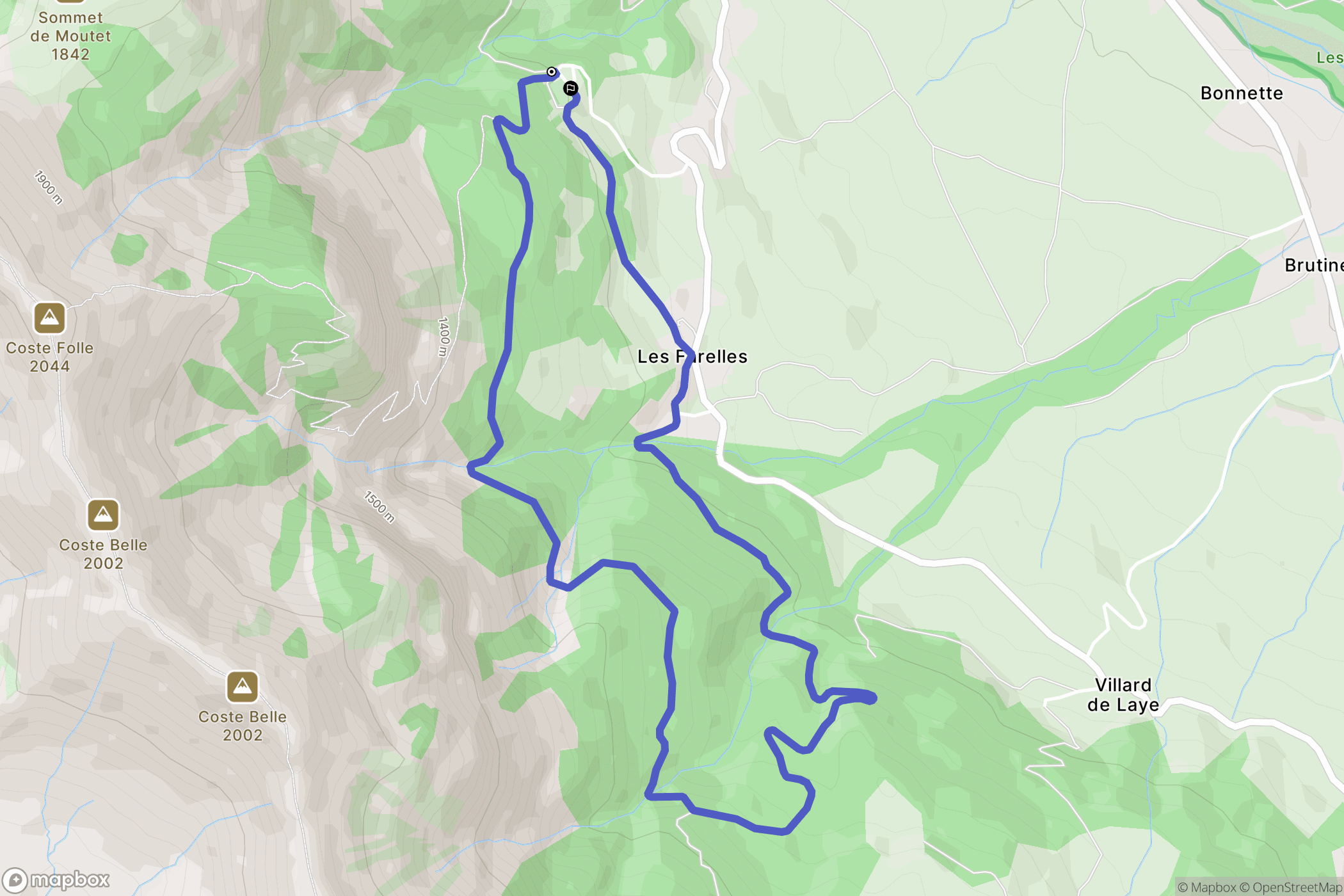 La Fare-en-Champsaur : carte du parcours de randonnée - France