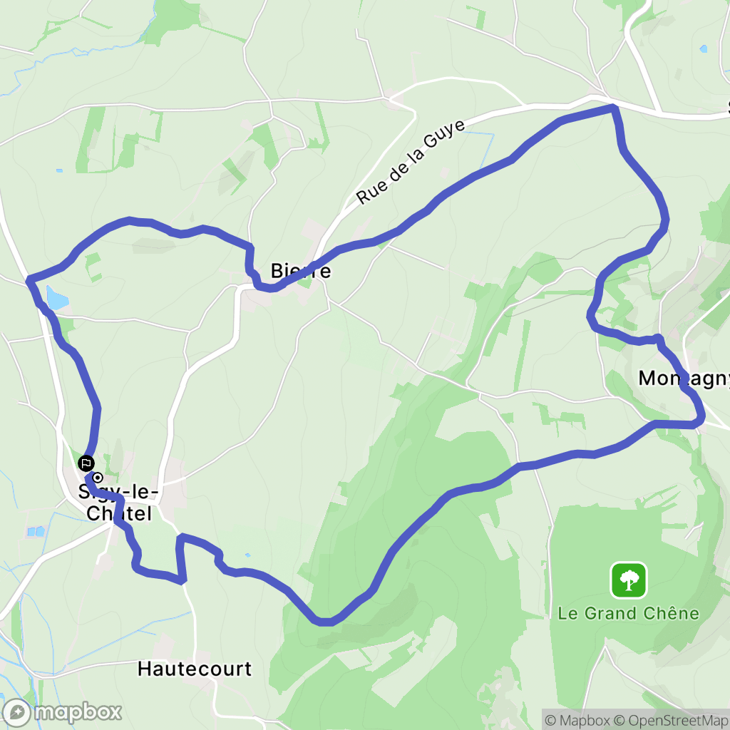 Sigy-le-Châtel : carte du parcours de randonnée - France