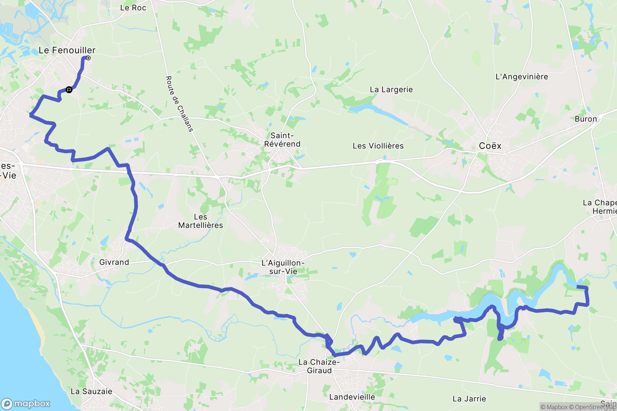 Le Fenouiller : carte du parcours de randonnée - France