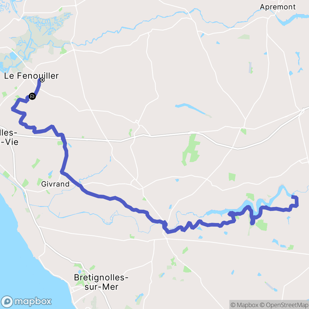 Le Fenouiller : carte du parcours de randonnée - France