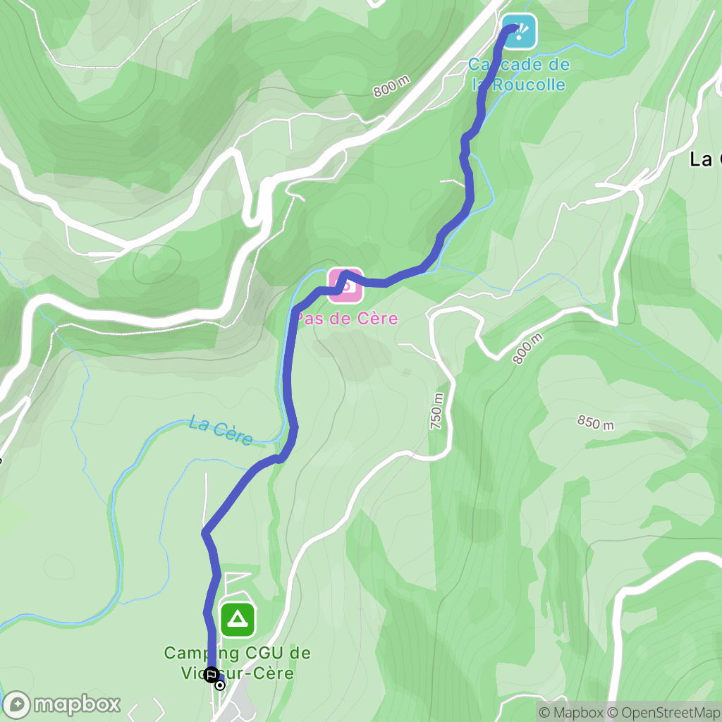 Vic-sur-Cère : carte du parcours de randonnée - France