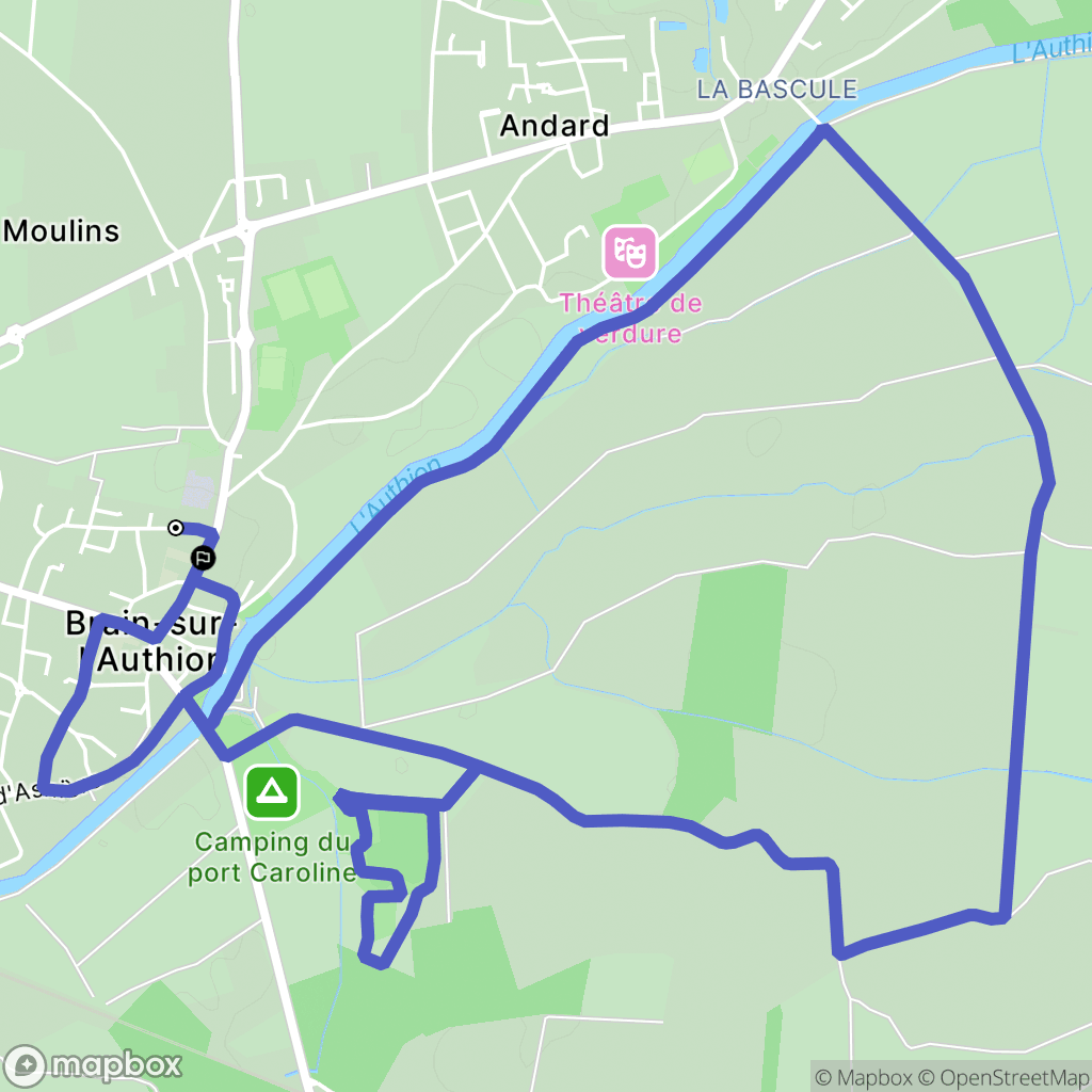 Loire-Authion : carte du parcours de randonnée - France