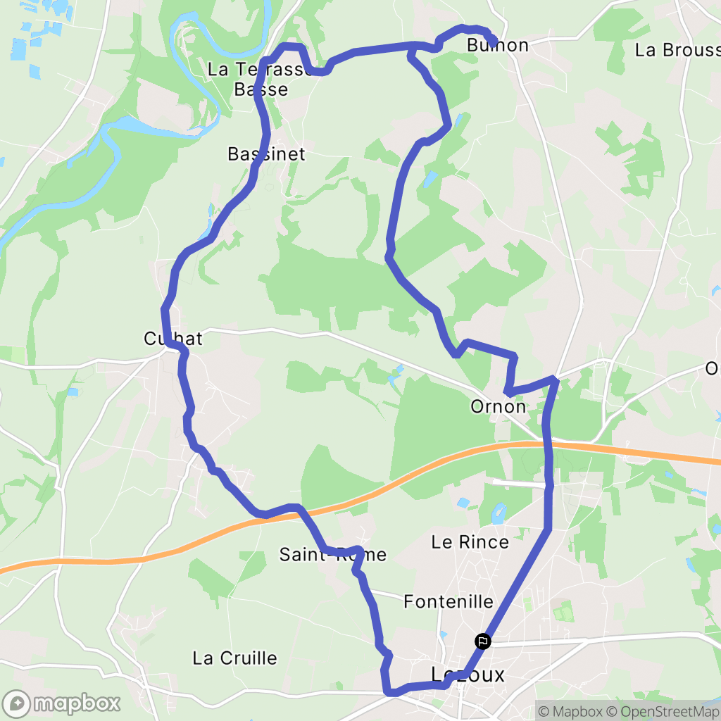 Lezoux : carte du parcours de randonnée - France