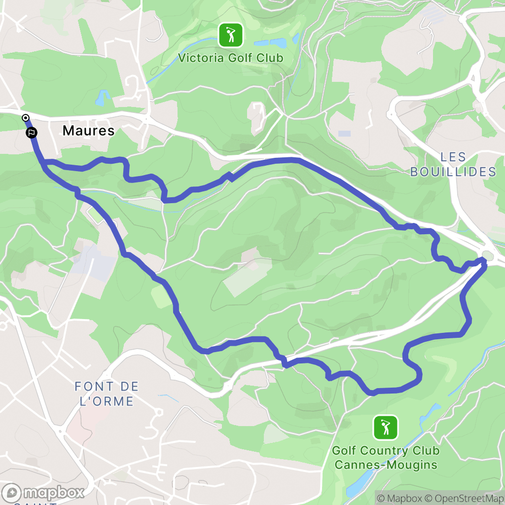 Valbonne : carte du parcours de randonnée - France