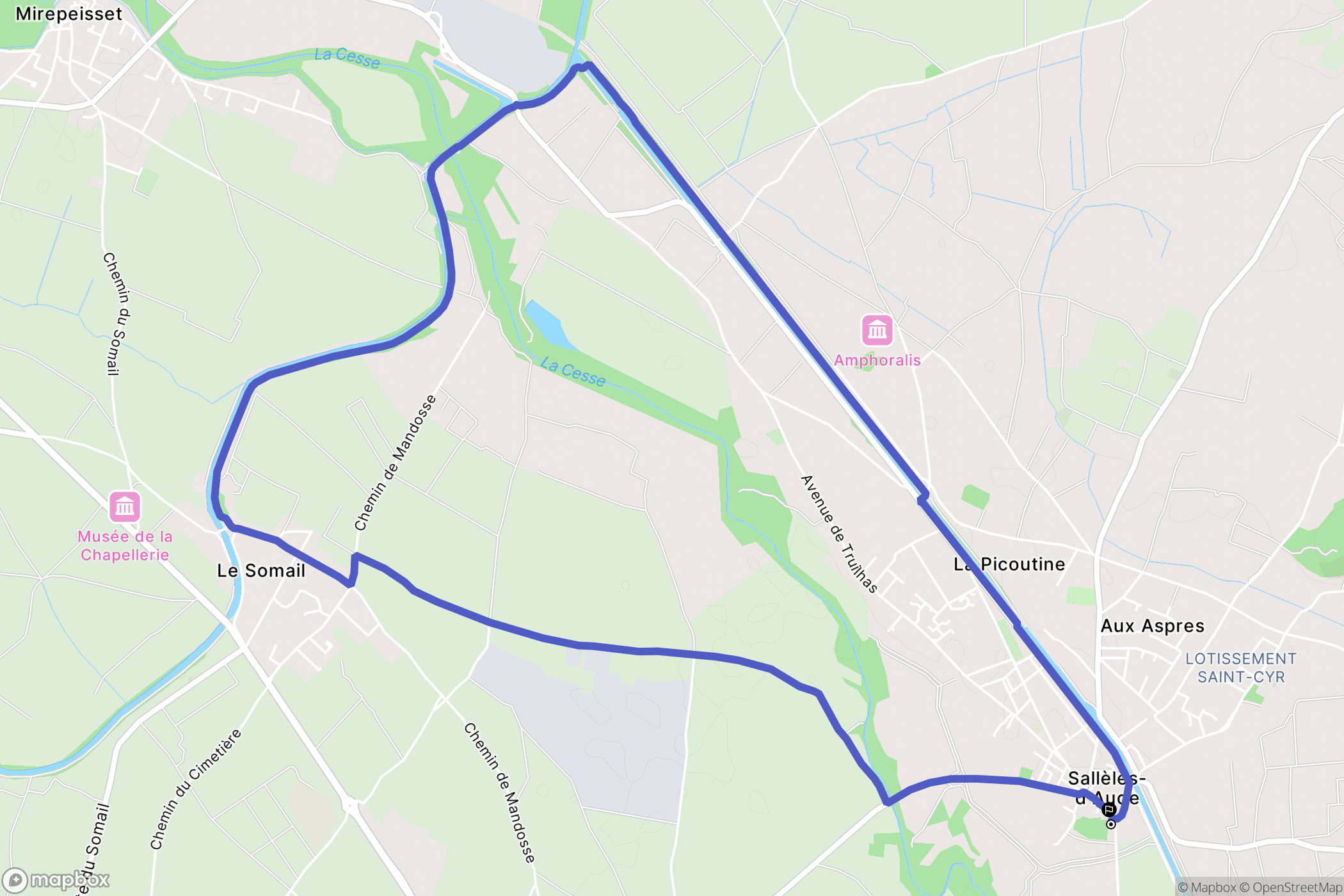Sallèles-d'Aude : carte du parcours de randonnée - France