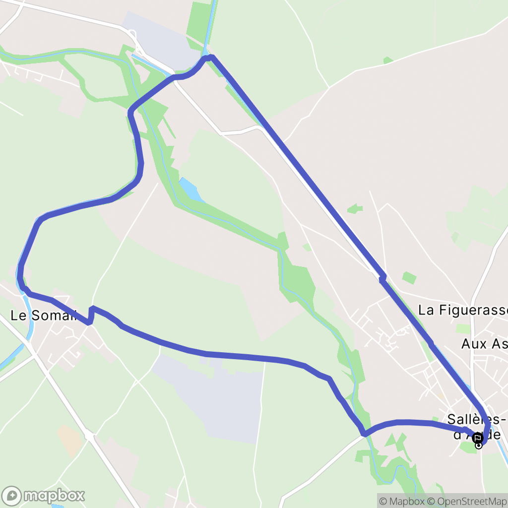 Sallèles-d'Aude : carte du parcours de randonnée - France