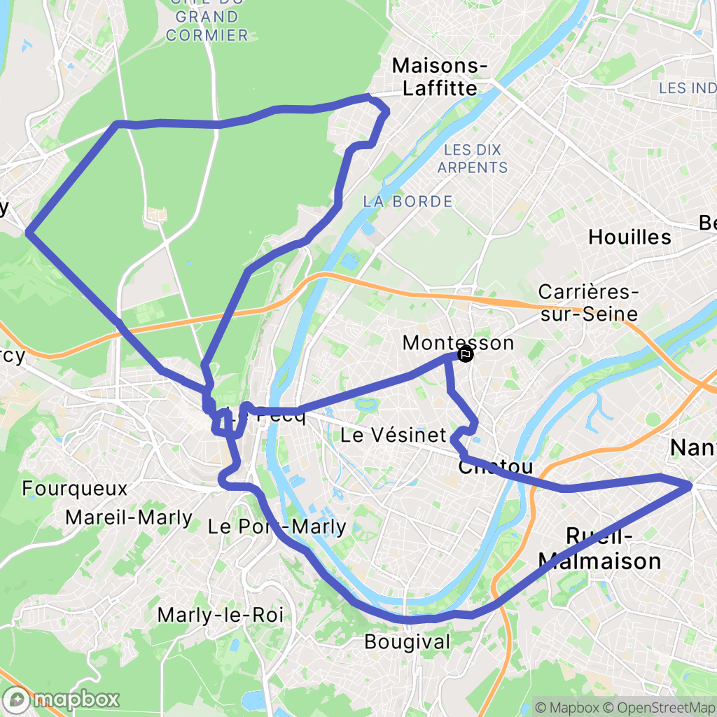 Montesson : carte du parcours de randonnée - France