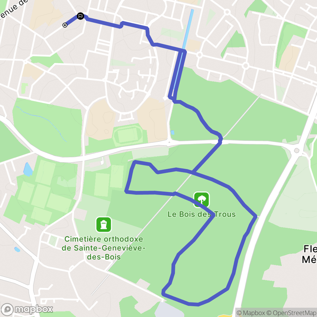 Sainte-Geneviève-des-Bois : carte du parcours de randonnée - France