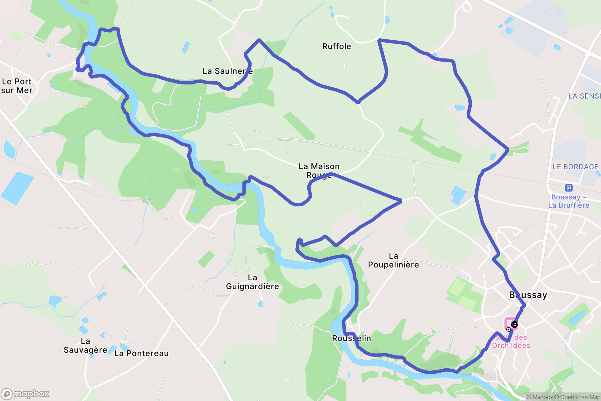 Boussay : carte du parcours de randonnée - France