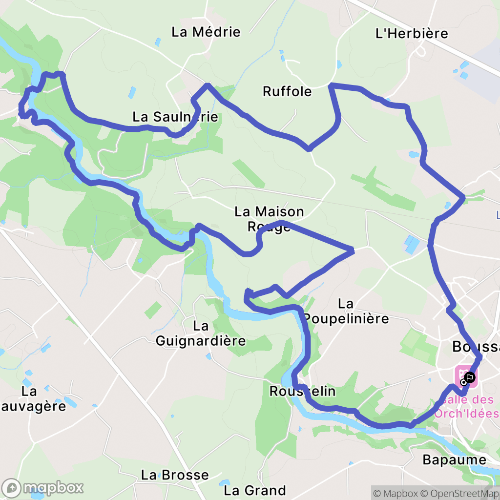 Boussay : carte du parcours de randonnée - France