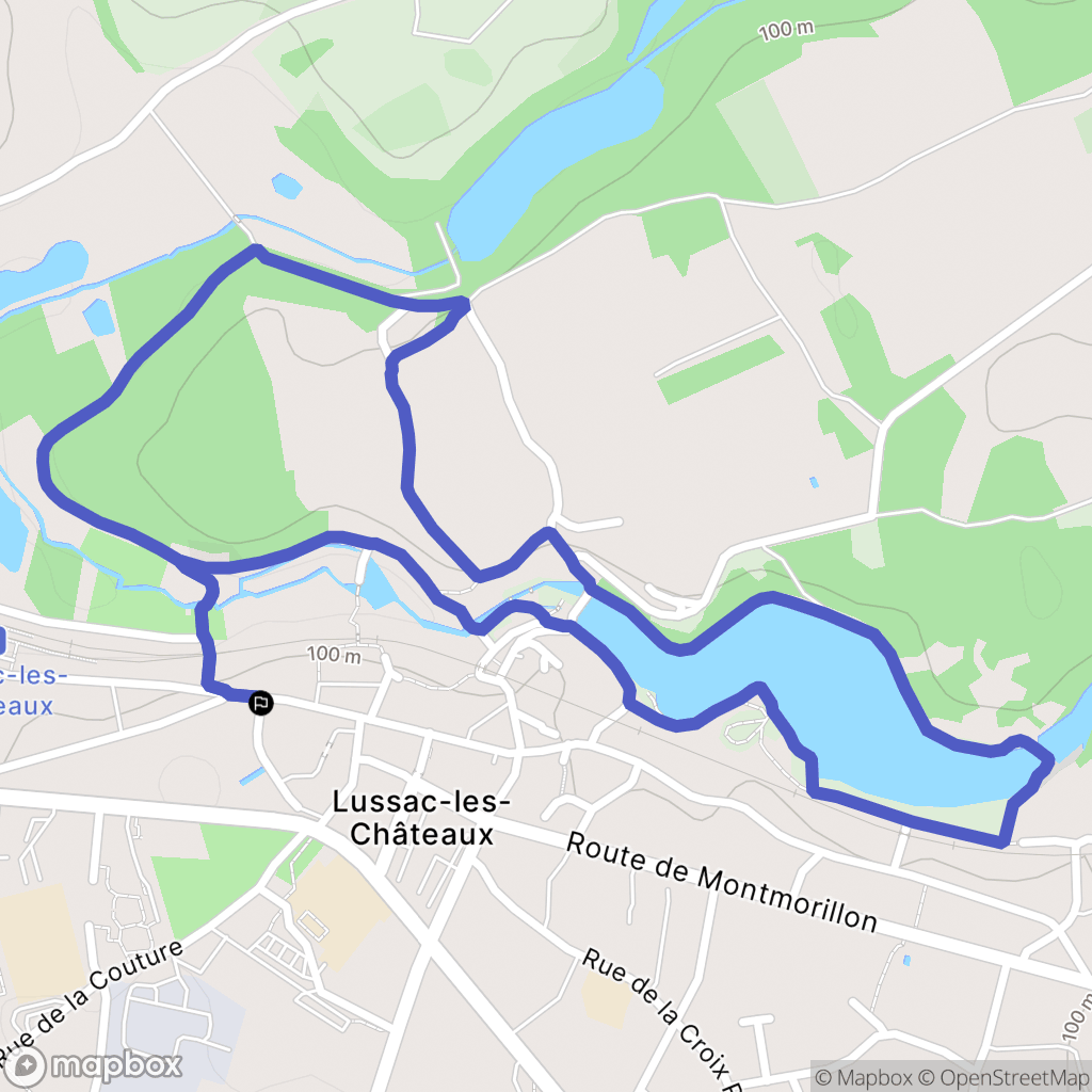 Lussac-les-Châteaux : carte du parcours de randonnée - France