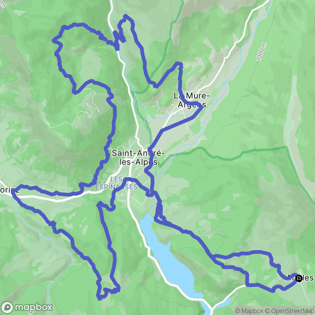 Angles : carte du parcours de randonnée - France