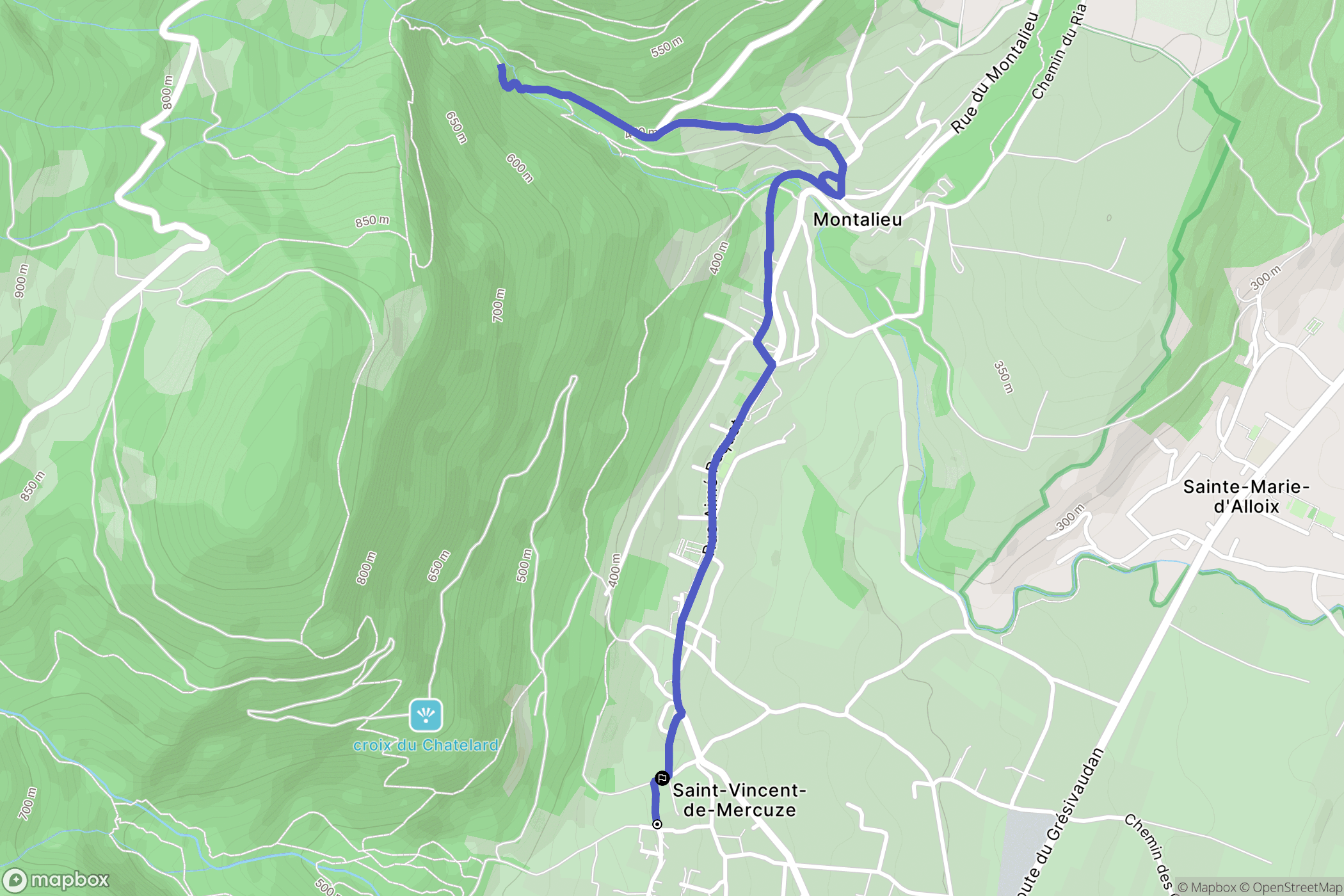 Saint-Vincent-de-Mercuze: routekaart voor buitenactiviteiten - France
