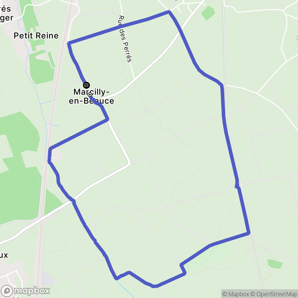Marcilly-en-Beauce : carte du parcours de randonnée - France