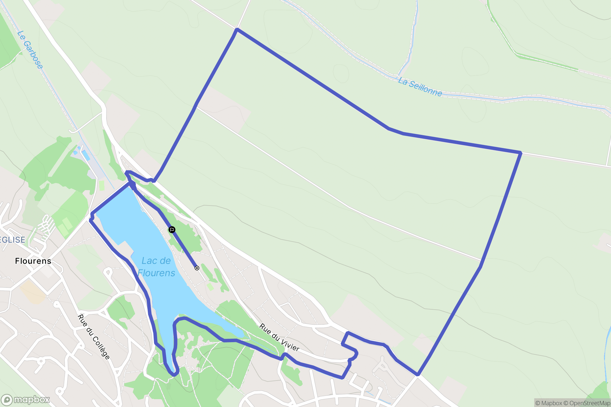 Flourens : carte du parcours de randonnée - France