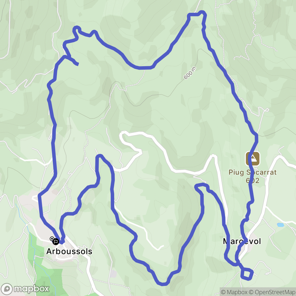 Arboussols : carte du parcours de randonnée - France