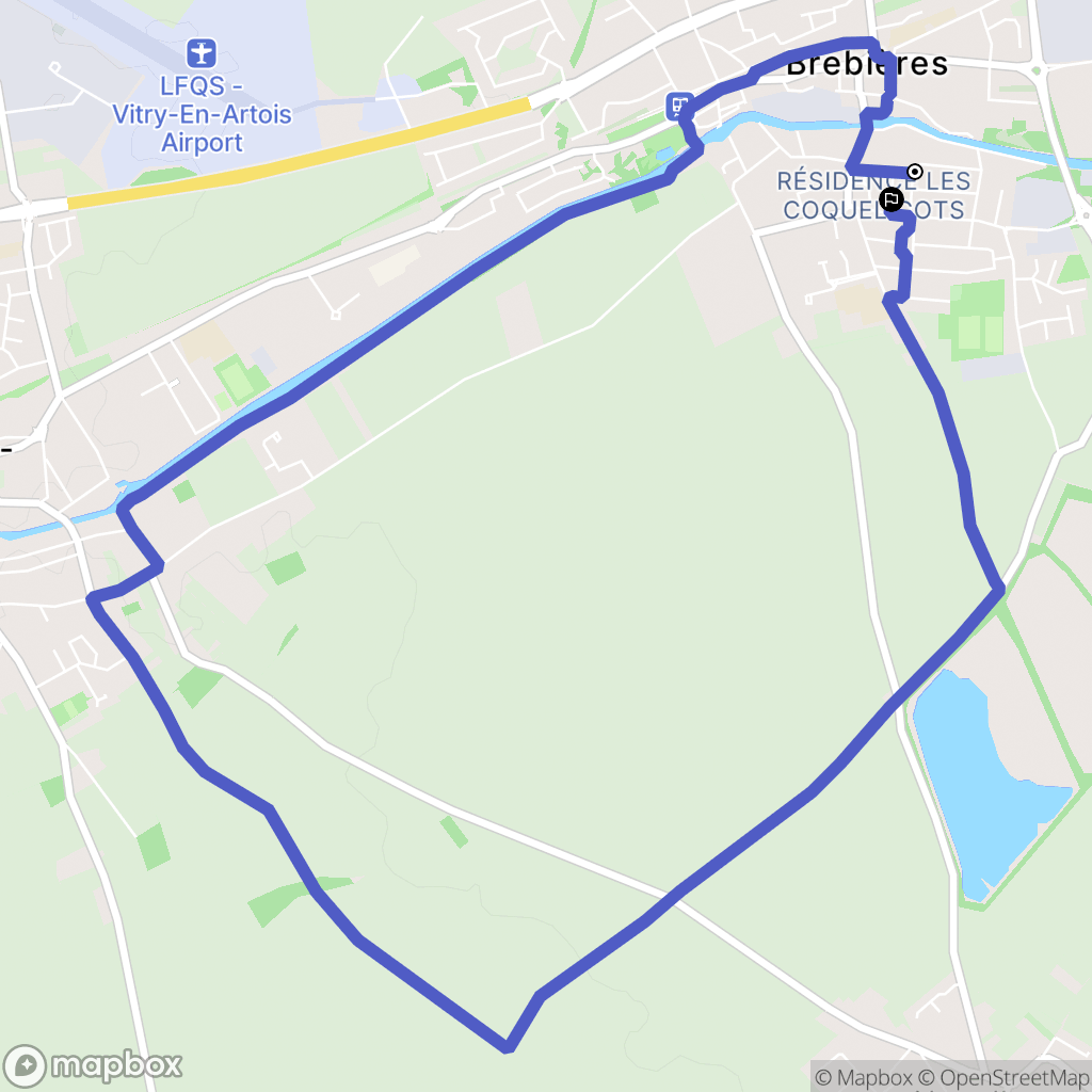 Brebières : carte du parcours de randonnée - France