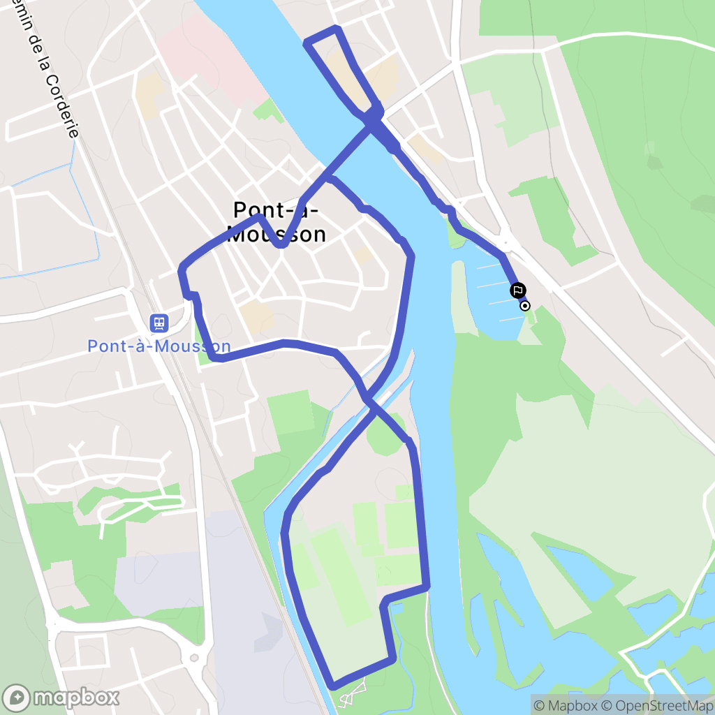 Pont-à-Mousson : carte du parcours de randonnée - France