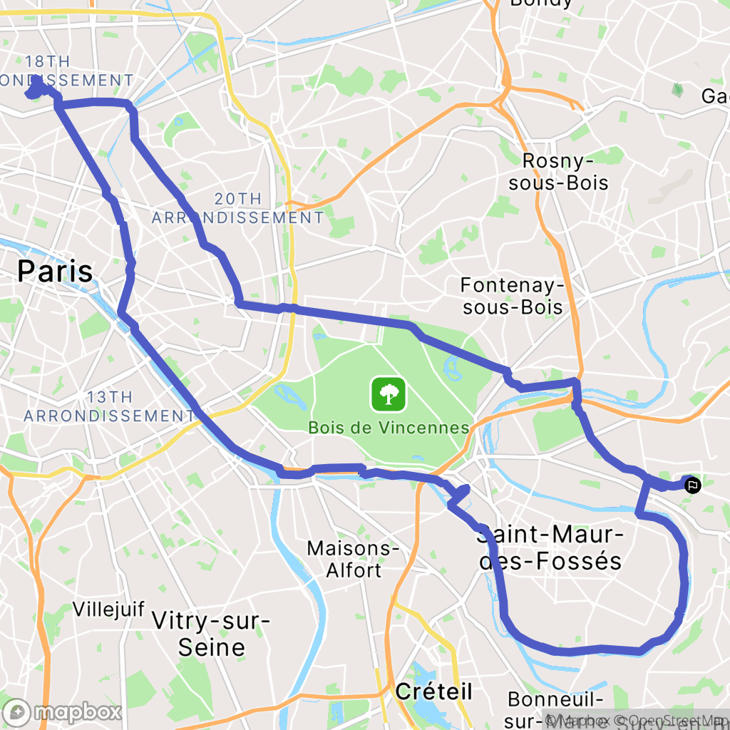 Champigny-sur-Marne : carte du parcours de randonnée - France
